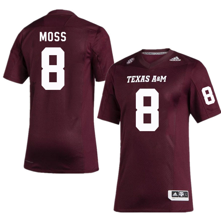 Men #8 Le'Veon Moss Texas A&M Aggies College Football Jerseys Stitched Sale-Maroon